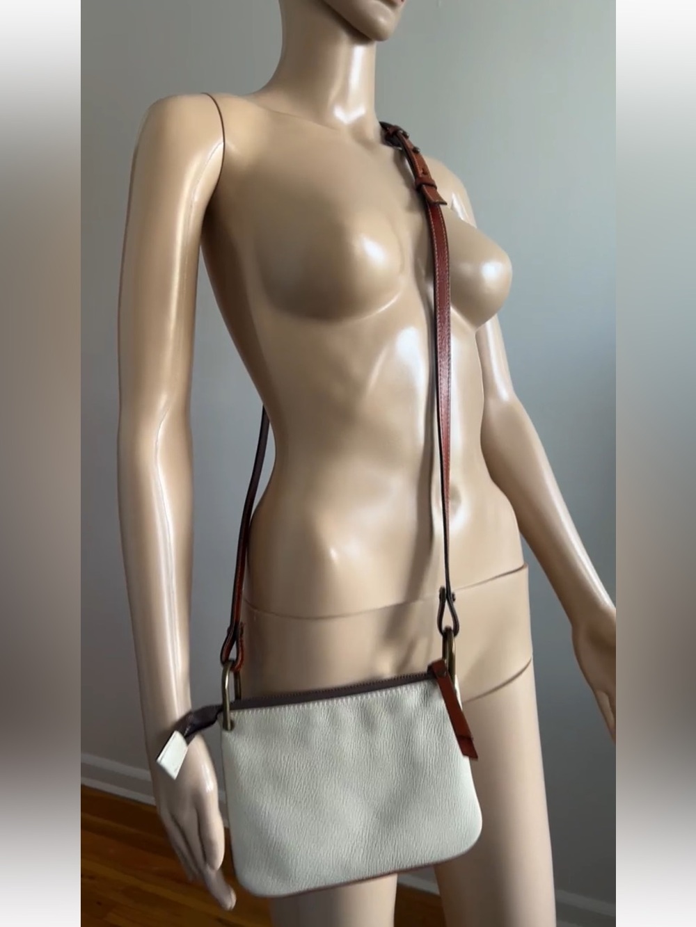 A. Bellucci Tortora Genuine Leather Adjustable Strap Crossbody Bag